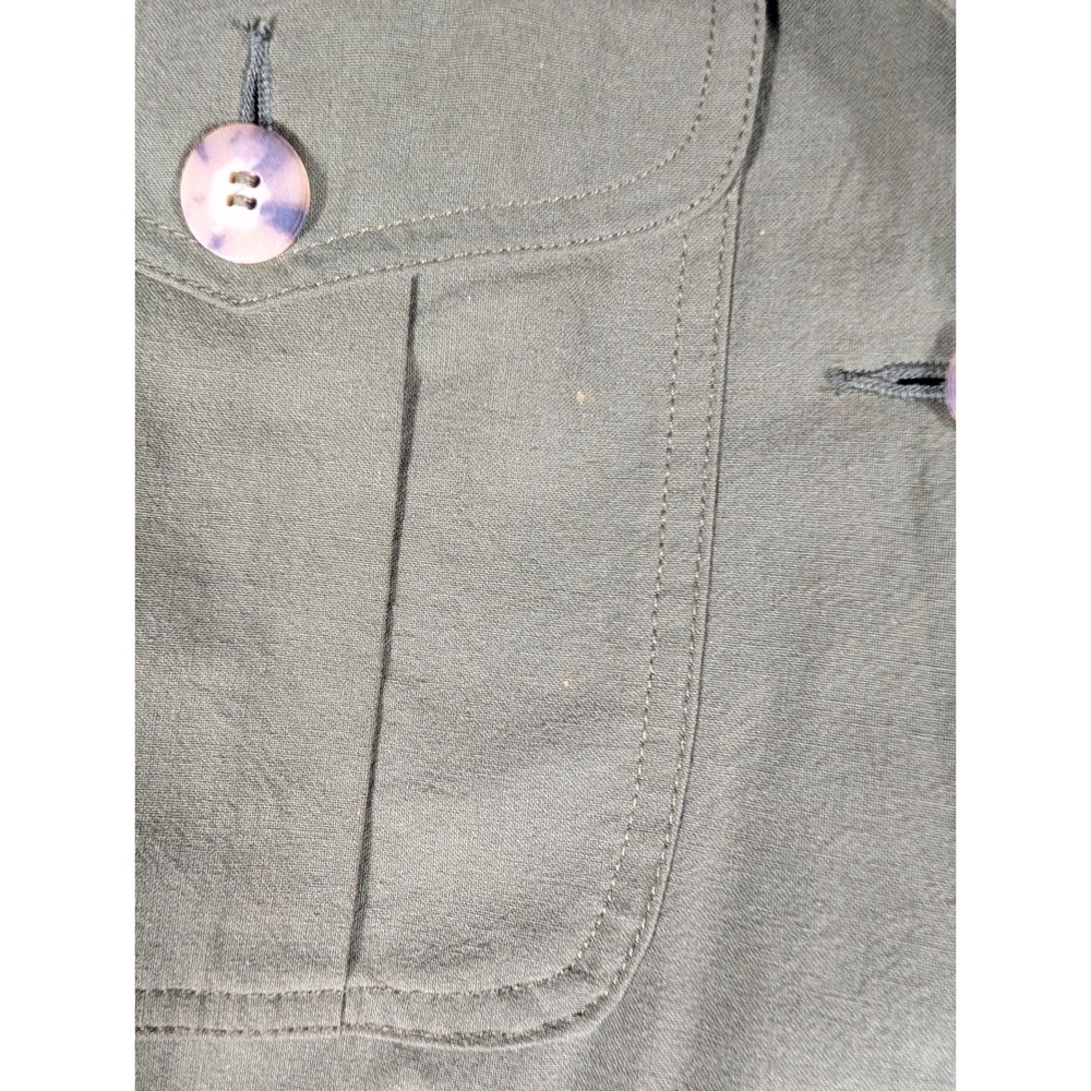 Vintage Lizsport Olive Green Cotton Belted Safari Utility Jacket Women's Large - Picture 4 of 11